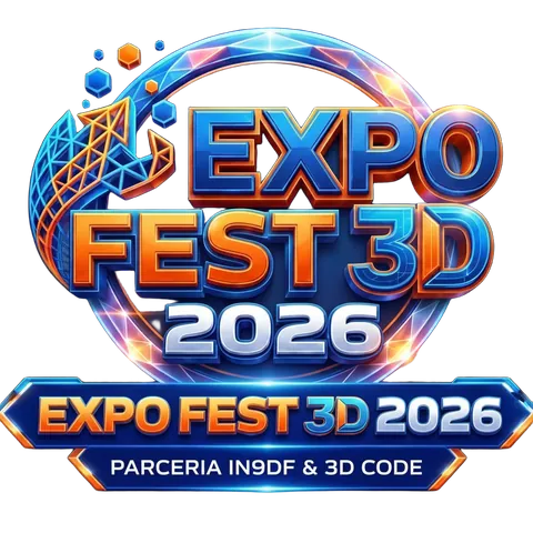 Logo Expo Fest 3D 2026 — Parceria In9DF & 3D Code